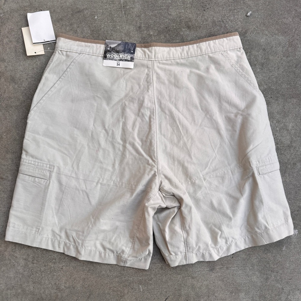 Woolrich Linden Shorts Mens 34 Stone Beige Herringbone Cargo Utility 3019RS NWT - Picture 4 of 5